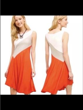 Anthropologie size small sleeveless tri color shift  dress excellent condition